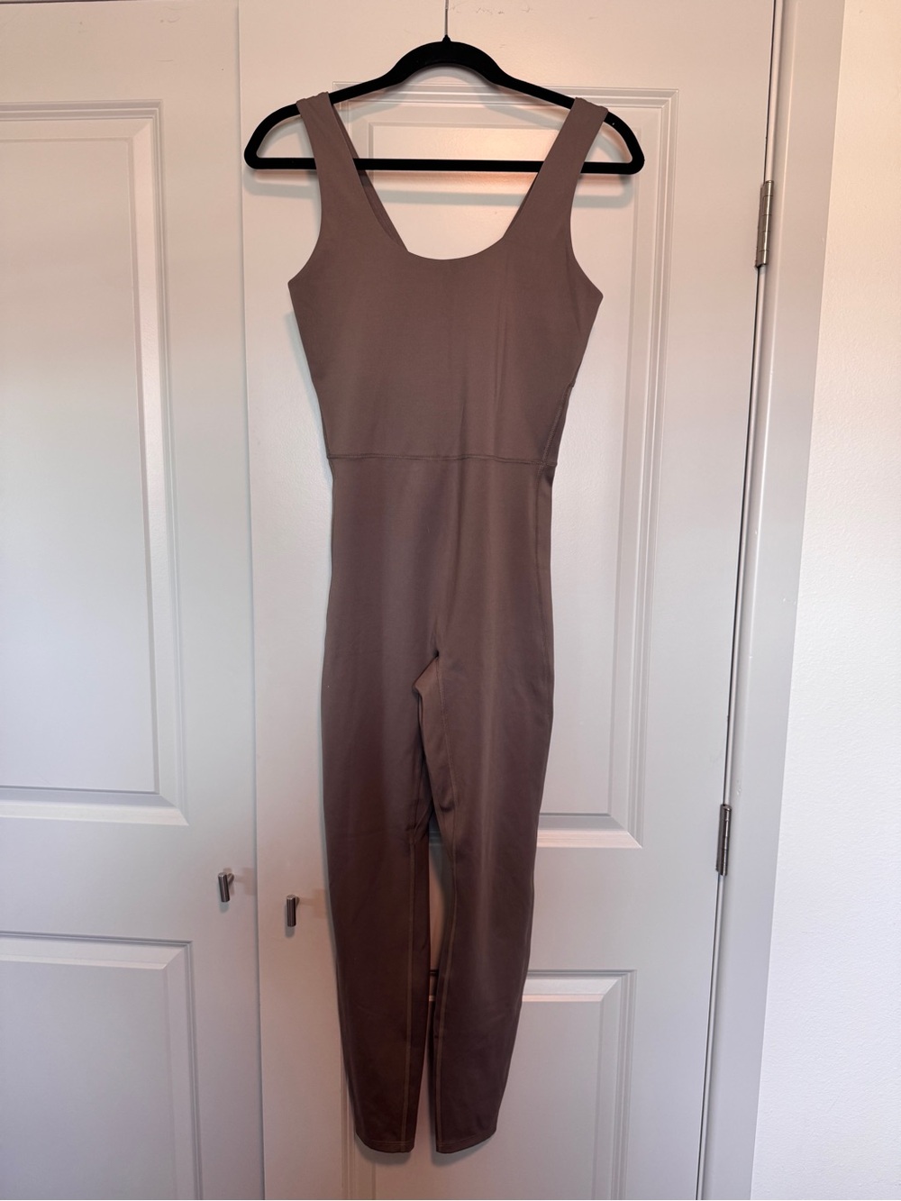 all in motion Sleeveless Scoop-Neck Jumpsuit in Taupe